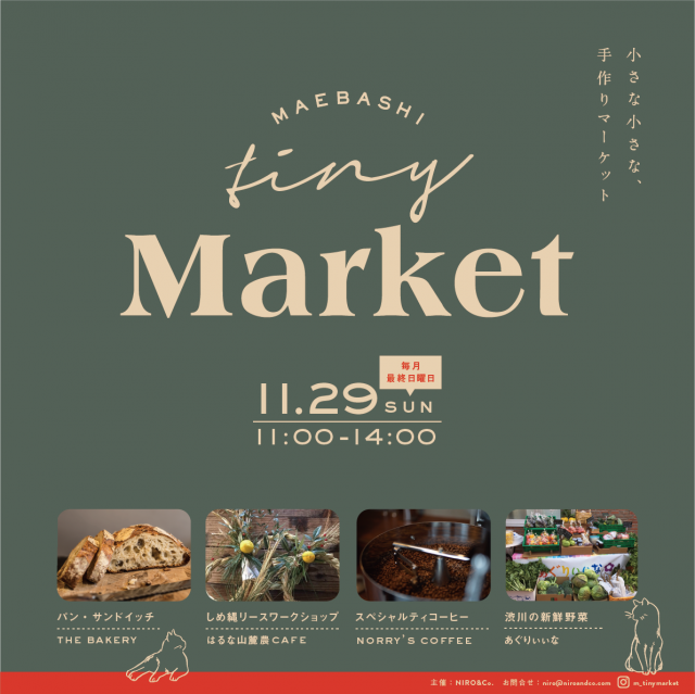 11/29(日) MAEBASHI Tiny(小さな) Market 開催！