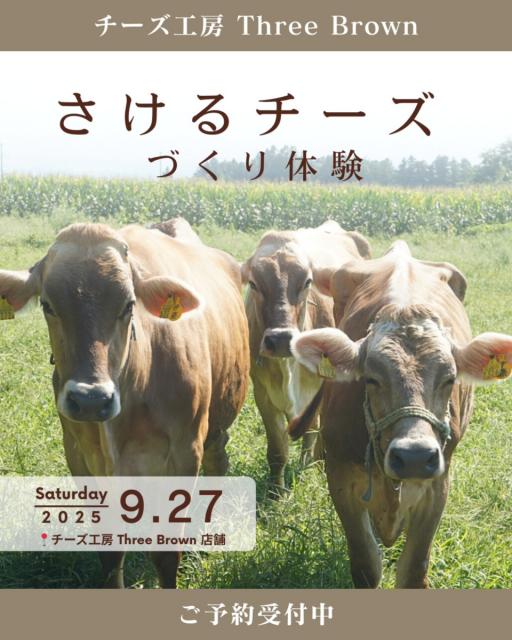 9/27(土)チーズ工房 Three Brown で「さけるチーズづくり体験」申込受付中！
