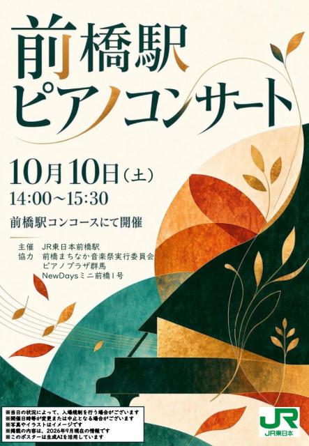 10/10(土) 前橋駅ピアノコンサート 開催！